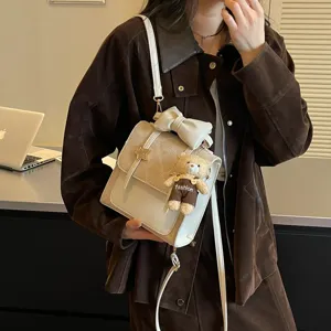 Zaino piccolo donna elegante casual viaggio quotidiano carino fiocco borsa tracolla dettaglio