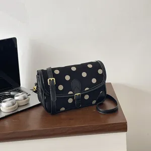Chique vintage polstippen schoudertas, casual crossbody tas voor dames, trendy handtas.