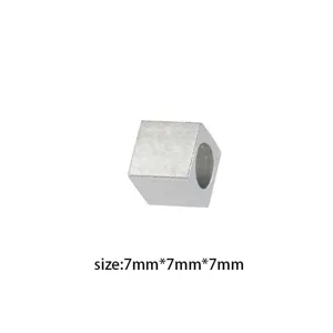 7mm Stainless Steel Square Bead DIY Jewelry Making Pendant Spacer Craft Accessories
