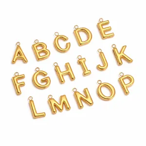 Ciondolo Lettere Alfabeto in Acciaio Inossidabile Ciondoli per Gioielli DIY Minimalisti Accessori di Lettere Placcati Oro Argento