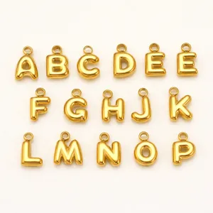 Minimalistische RVS Bubbels Letter Hanger Vacuüm Gegalvaniseerd Alfabet Bedel DIY Sieraden Accessoires