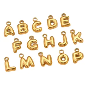 Gouden roestvrijstalen bubbelletter bedels hanger voor DIY sieraden maken accessoires