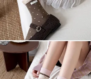 Leuke bloemen dames sokken schattige strik katoen retro stijl casual schoenen accessoires