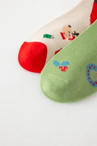 Weihnachten Cartoon Rentier Mid-Tube Socken, gemütliche rote und grüne Baumwoll Winter Socken.