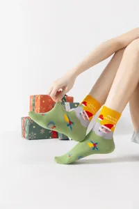 Weihnachten Weihnachtsmann Muster Mittelsocken Freizeitsocken fuer Herbst Winter