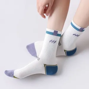 Calcetines deportivos de compresión a rayas para mujer, running, fitness, yoga y piernas.