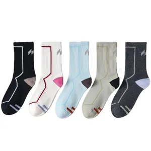 Calcetines deportivos de compresión mujer algodón a rayas running fitness pack 5 pares