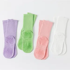 Damen Anti-Rutsch Yoga Socken Mittelhoch Pilates Fitness Boden Socken für Sport und Laufen
