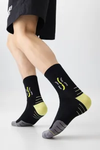 Herren Sportsocken farbblockiert Wadenhöhe Baumwollsocken für Laufen Basketball Training