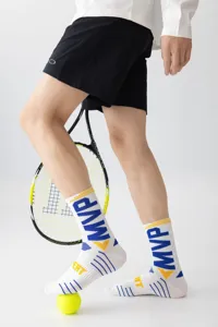Atmungsaktive Herren Sportsocken mit Buchstaben Muster für professionelles Laufen und Sport