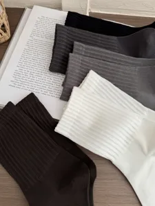 Detailed view of classic men's ribbed crew socks in versatile daily colors for comfort.