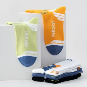 Calcetines deportivos colorblock para hombre de algodón transpirable running basket