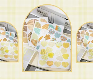 Bonito libro de pegatinas cuadradas con patrones frescos y cuadros para manualidades DIY.
