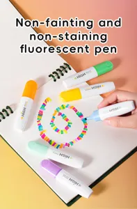 Colorful fluorescent highlighters set, non-fainting study marking pens for students.