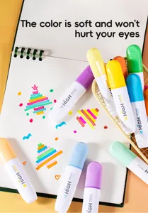 Pastel aesthetic highlighters cute colorful marker pens for student school stationery supplies