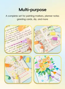 Colorful pastel highlighter pen set for journaling, planners, and creative drawing tasks.