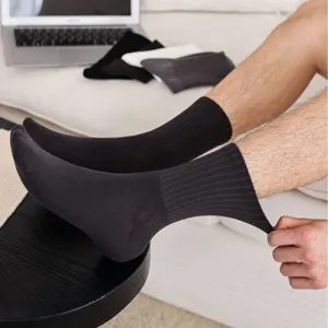 Men's cotton crew socks breathable ribbed casual business socks comfortable daily wear