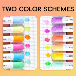 Pastel highlighters set, anti-bleed aesthetic marker pens for school study and reading note.