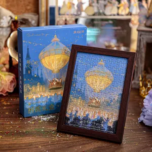Coffret cadeau puzzle de nuit MR PAPER avec cadre en bois, 108 pièces décor conte de fées.