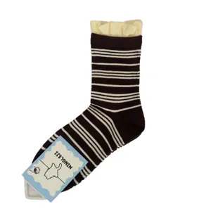 Damen Retro Socken mit Rüschenbündchen und Streifen süße Baumwollsocken für Alltag