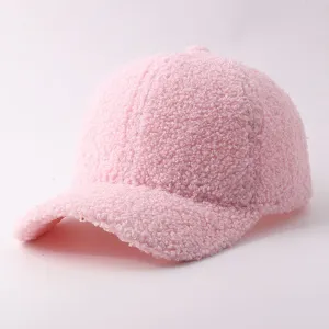 Autumn Winter Polar Fleece Baseball Cap For Women Men Solid Color Thickened Warm Windproof Duck Tongue Hat Outdoor Casual Cap
