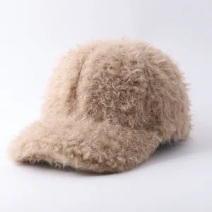 Gorra de Béisbol de Forro Polar Espesado de Invierno Color Sólido Parasol Térmico Sombrero de Pico de Pato Ajustable Cálido Sombreros al Aire Libre para Unisex Casual
