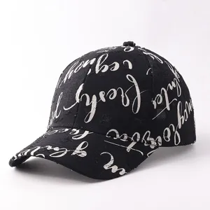 Unisex Streetwear Polyester Baseball Cap Graffiti Letters Printed Curved Brim Sunshade Casual Everyday Adjustable Fashion Duckbill Hat