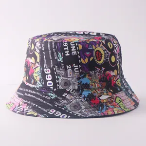 Sombrero de pescador retro de los 80 y 90 con grafiti vintage gorro de sol