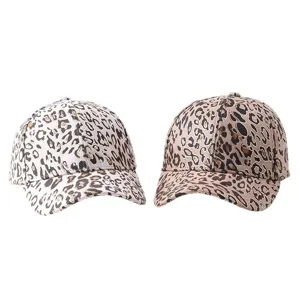 Cappellino da baseball alla moda con stampa leopardata per donne, cappello parasole autunnale.