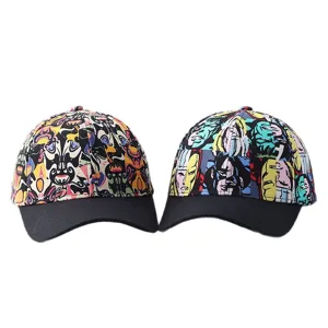Printed Baseball Cap Comic Superheroes Face Pattern Casual Hat Unisex Fashion Headwear