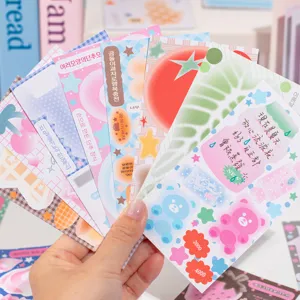 Frisse Esthetiek Schrijfbaar Memoblad Sticker Boek Retro Creatief DIY Scrapbooking Materiaal Decoratie Notitieblok Kantoorbenodigdheden Schoolbenodigdheden