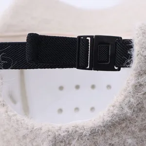 Winter warm knitted empty top hat adjustable strap detail cozy plush baseball cap stylish design