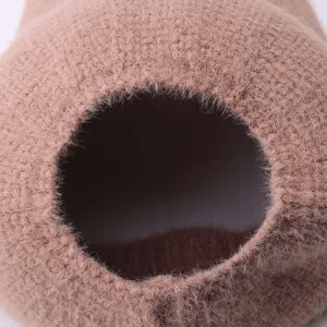 Gorro de punto detalle textura macro toma invierno moda acogedor accesorio producto