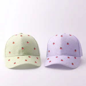 Süßigkeiten Farbe Strass Kirsche atmungsaktive Baseballkappe, Frühlingsmütze Damen.