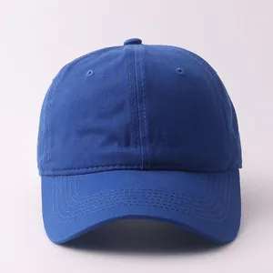 Gorra de béisbol de algodón azul liso para hombres y mujeres protección solar casual diaria