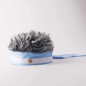 Argentina Fan Peluca Diadema Copa Del Mundo Novedad Piel Sintética Sombrero Azul