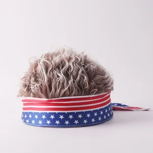 Divertido sombrero visera peluca bandera americana novedad deporte fiesta sol gorra