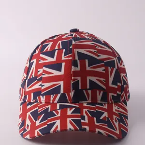 Gorra de béisbol con estampado Union Jack, diseño elegante con ala curva para uso diario.