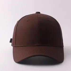 Gorra de béisbol de algodón marrón liso, sombrero de sol de diseño clásico y sencillo.