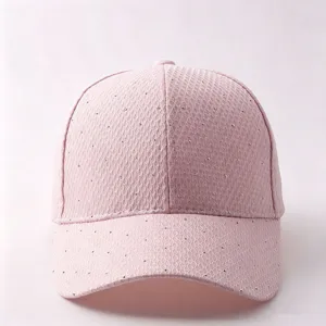 Rosa Baseballkappe für Damen mit Strasssteinen, stilvoller Sommersonnenhut, lässig schick.
