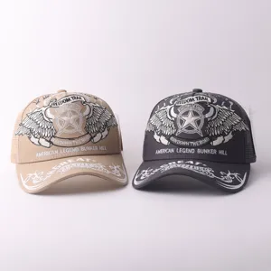 Casquette de baseball en maille avec broderie stylée, chapeau trucker respirant et mode.