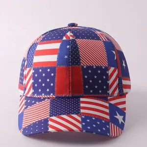Gorra de béisbol con patchwork de bandera americana, sombrero elegante para el uso diario.
