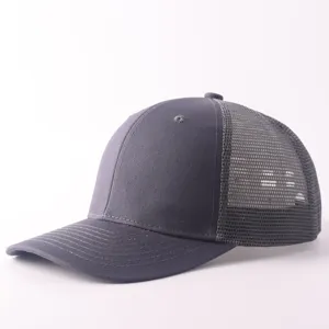 Gorra trucker de malla gris, gorra de béisbol transpirable para primavera y verano.