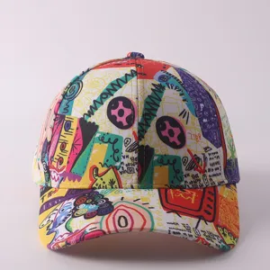 Gorra de béisbol con estampado digital de grafitis estilo callejero ajustable