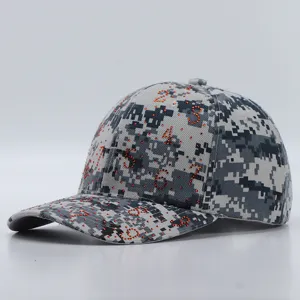 Grijze digitale camo honkbalpet voor dames, modieuze strass steentjes tactische pet.