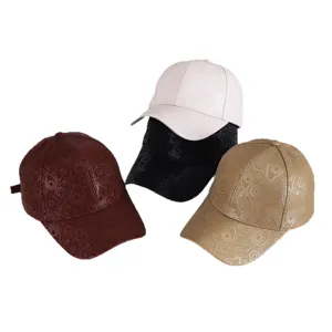 Stylish embossed baseball cap set with curved brim, multiple colors available for daily wear.