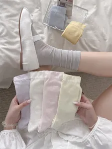 Detailansicht von Damen Sommer hauchzarten Seiden Socken Ballett Stil atmungsaktiv