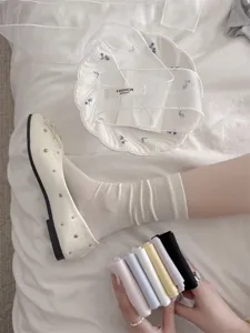 Damen dünne Seide Socken Sommer atmungsaktiv Stack Socken Ballettschnitt elegante Strümpfe.