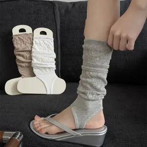 Hollow mesh ballet style stirrup leg warmers women summer thin cute stacked long socks