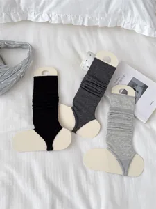 Ballet style stirrup socks, summer thin calf leg warmers for women, solid color slimming long slouch socks.